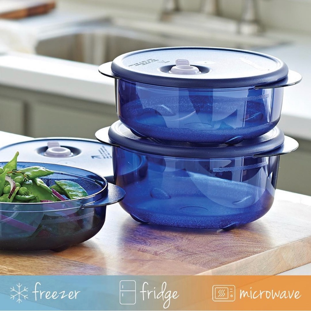 Tupperware Blue Stackable Food Storage Containers